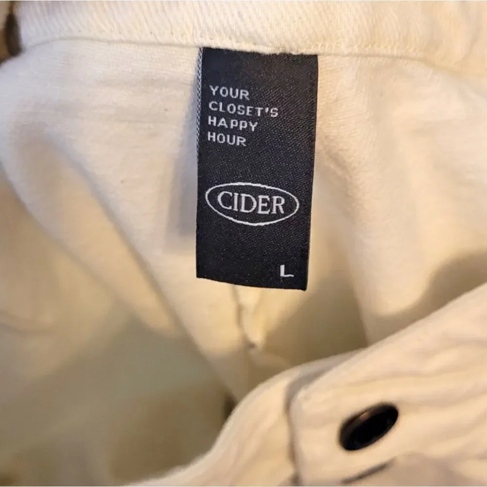 Cider Cream Denim Hip Cut Out Straight Leg Jeans Size L